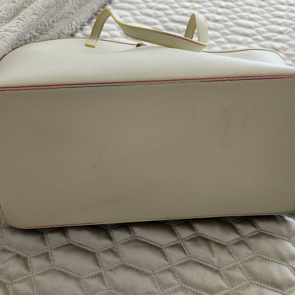 Kurt Geiger Cream Tote with Multicolor Trim - Picture 4 of 6
